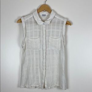 Splendid Sleeveless Shirt 2 Front Pocket Ivory S